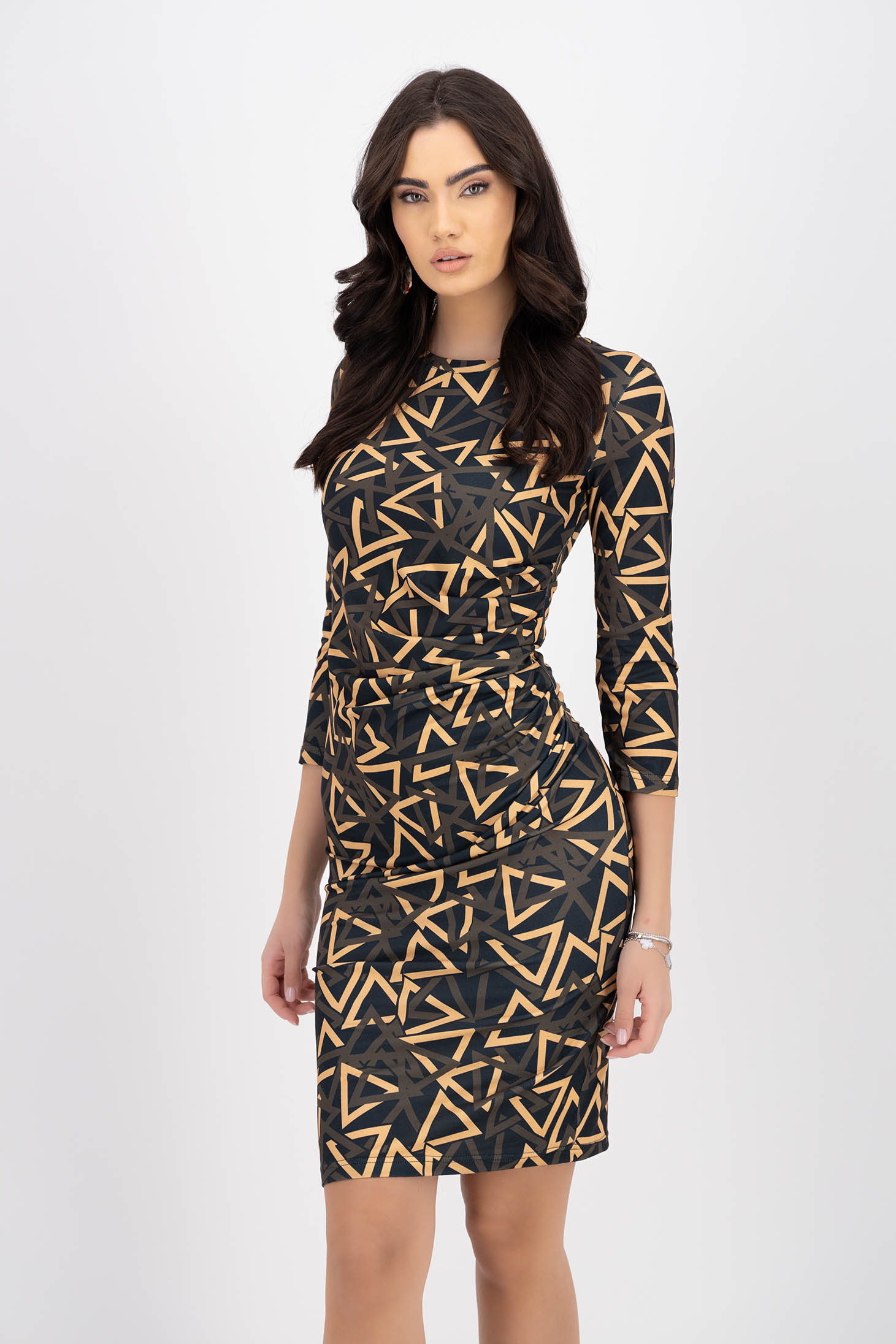 Fekete lycra ruha, térdigérő 1 - StarShinerS.hu