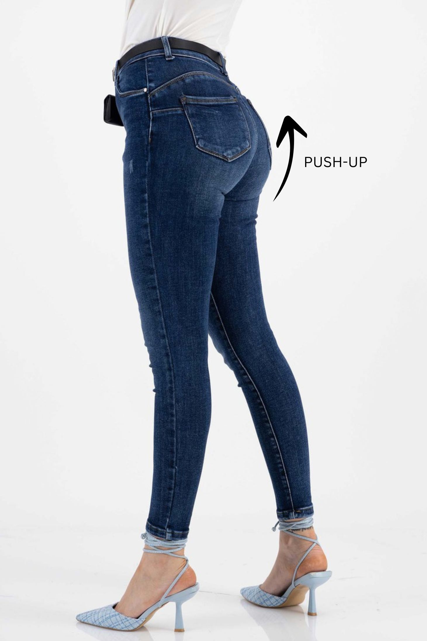 Plava ženske traperice skinny dug visoki struk 1 - StarShinerS.hr