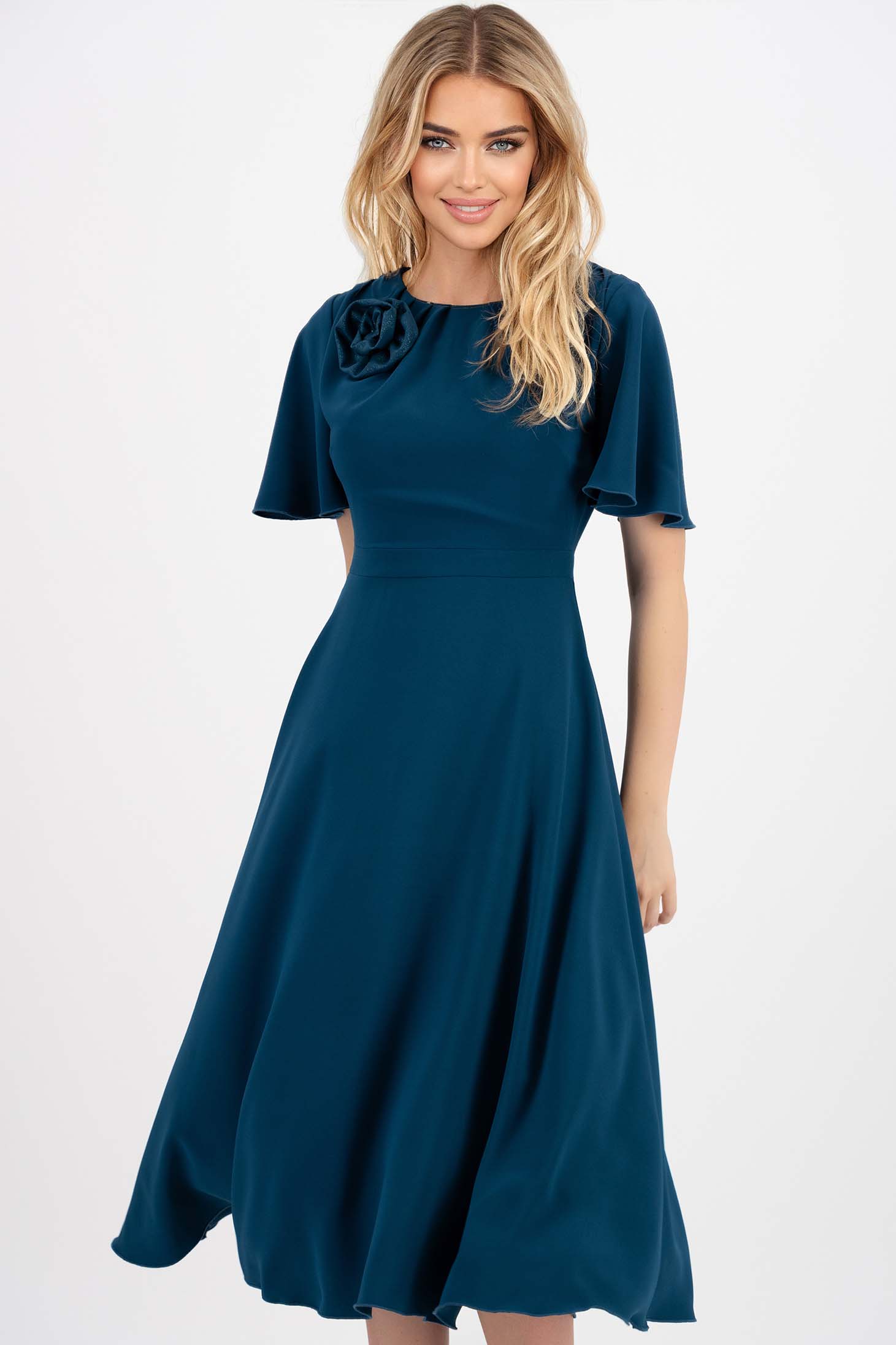 StarShinerS zeleno ulje haljina georgette midi cloche 1 - StarShinerS.hr