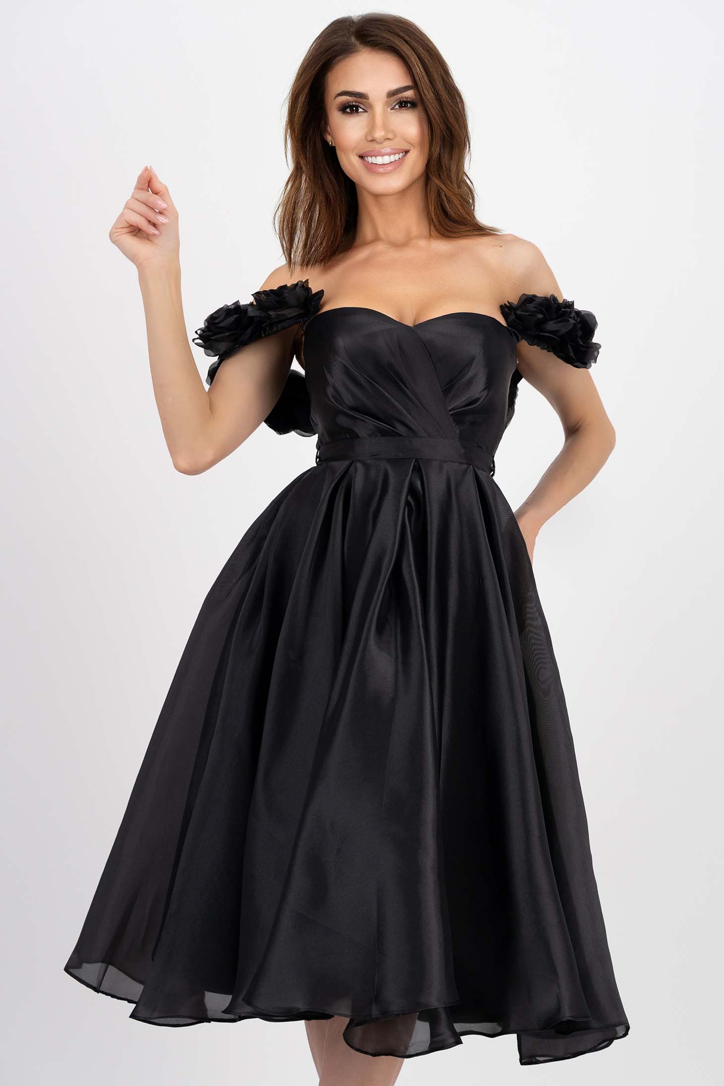 Crno haljina midi cloche 1 - StarShinerS.hr
