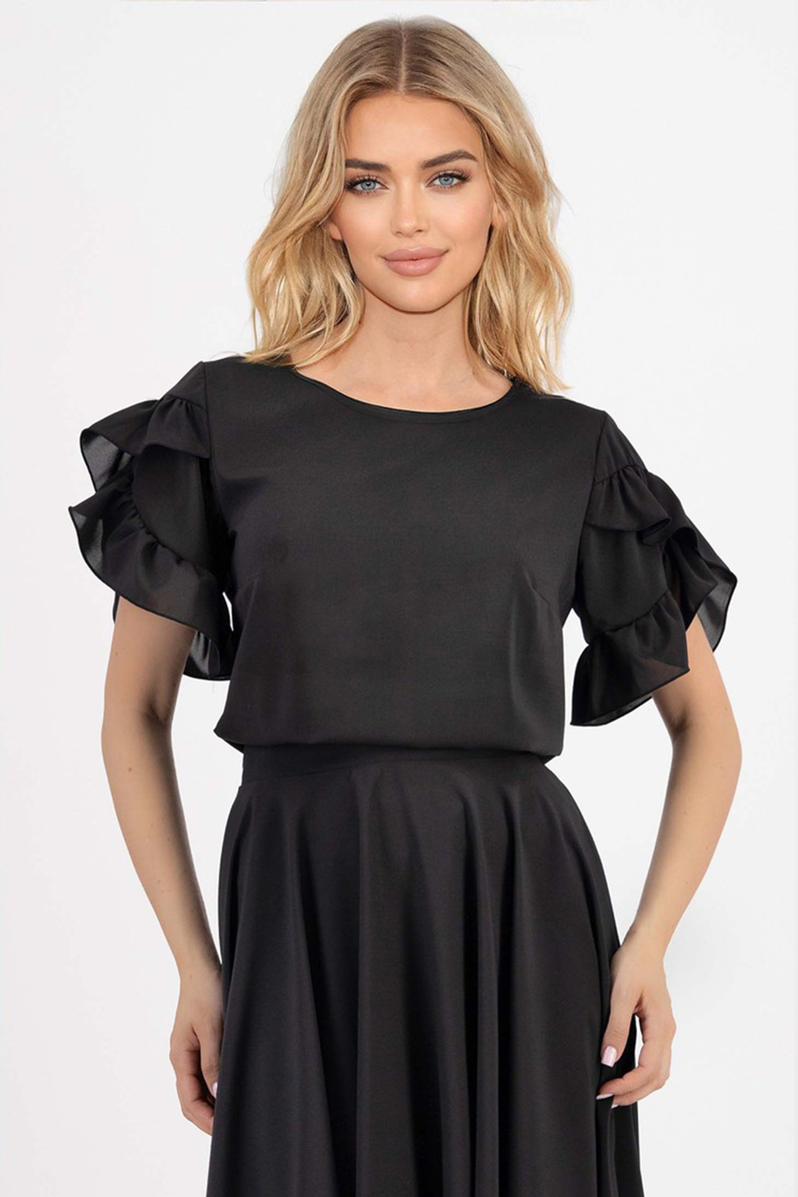 StarShinerS crno bluza za žene veo širok 1 - StarShinerS.hr