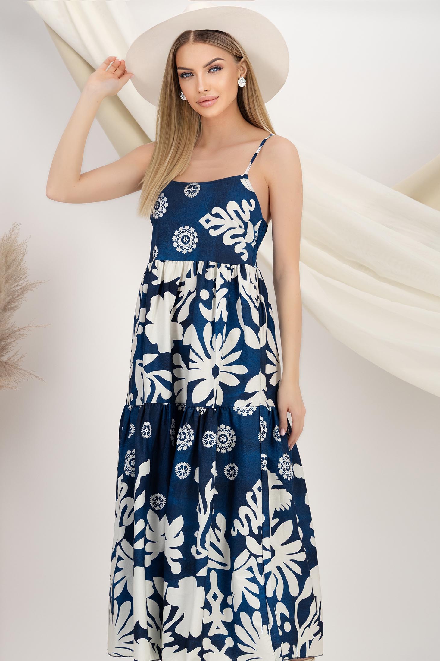 Bleumarin haljina pamuk cloche 1 - StarShinerS.hr