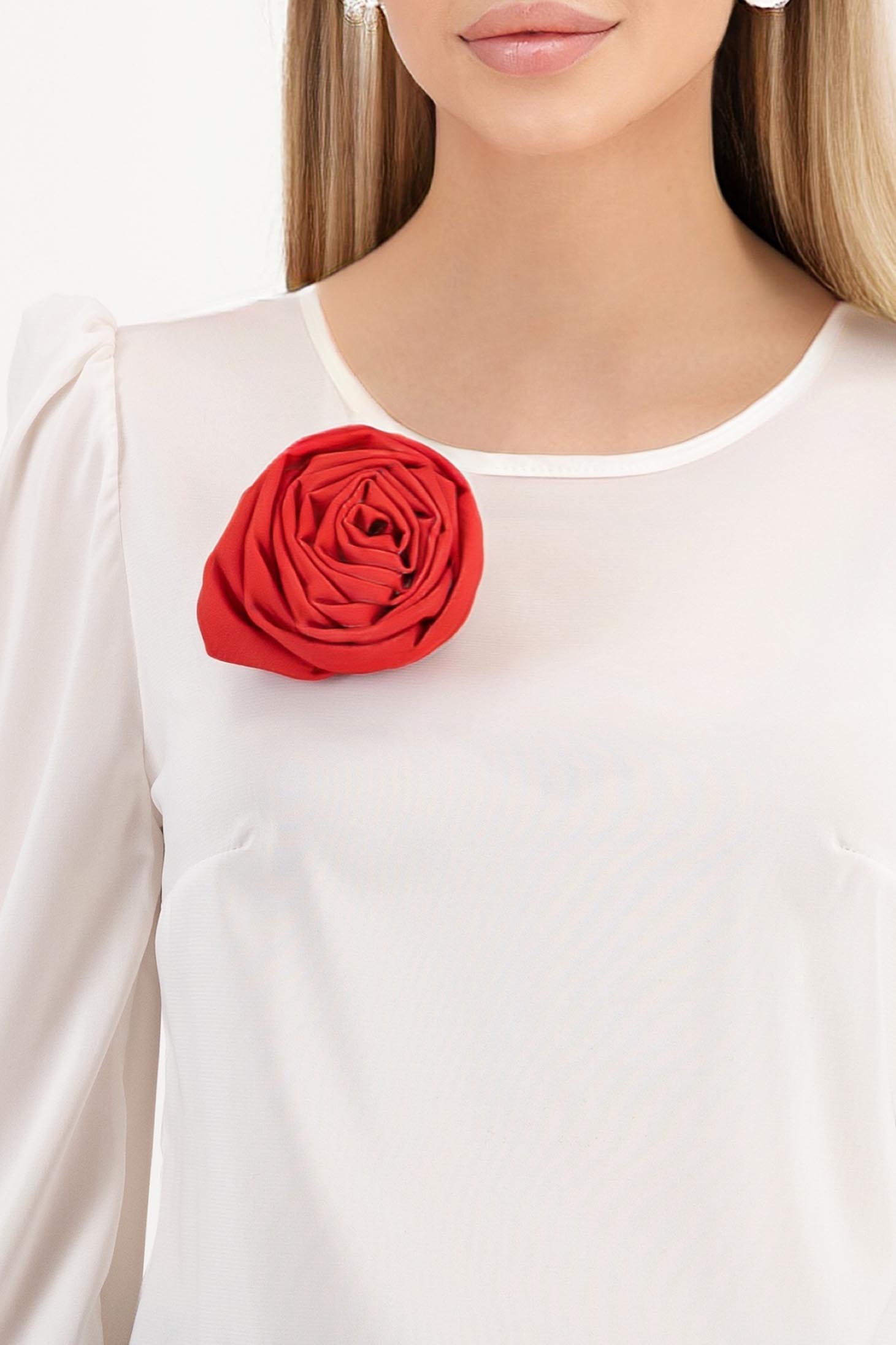 Brosa tip trandafir din stofa elastica rosie - StarShinerS 1 - StarShinerS.ro