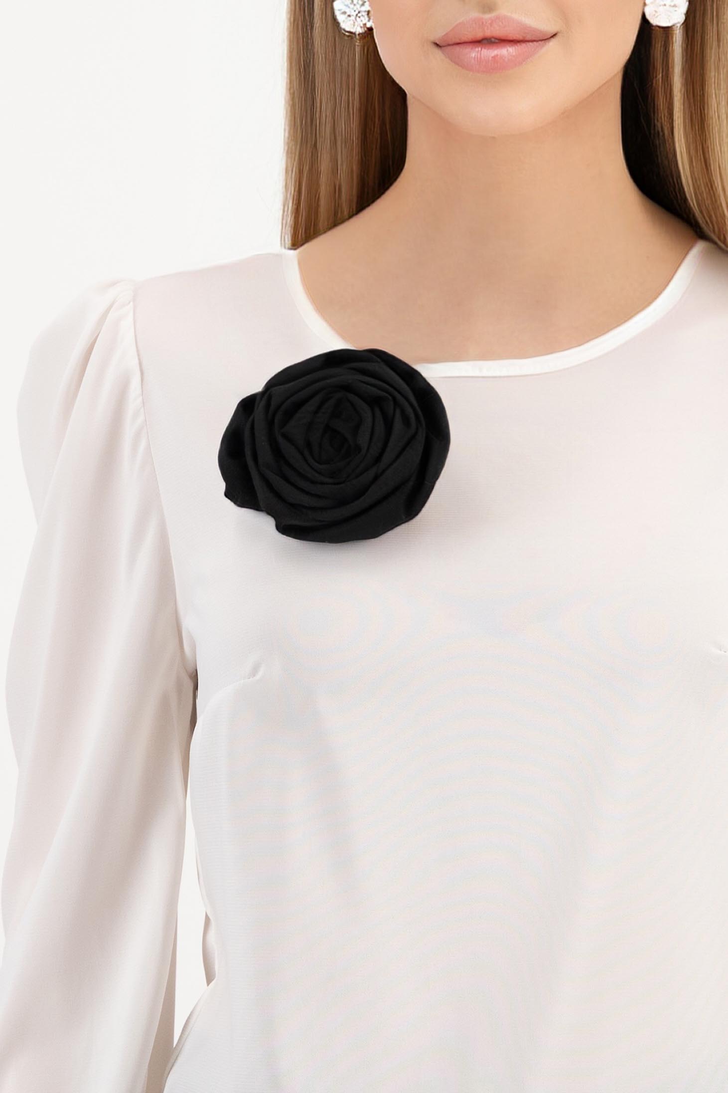 Brosa tip trandafir din stofa elastica neagra - StarShinerS 1 - StarShinerS.ro