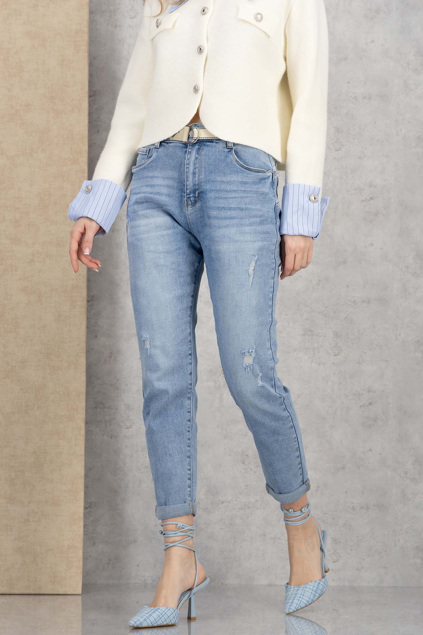 Plava ženske traperice visoki struk 1 - StarShinerS.hr