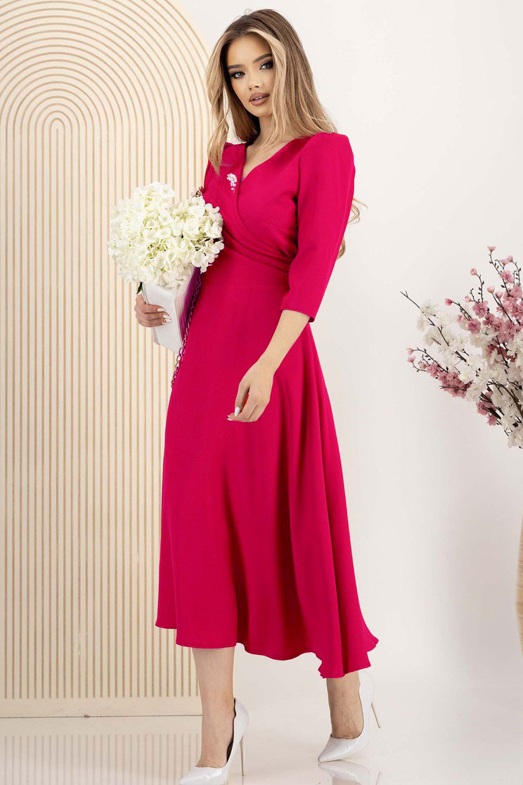 StarShinerS fuksija haljina midi cloche georgette 1 - StarShinerS.hr
