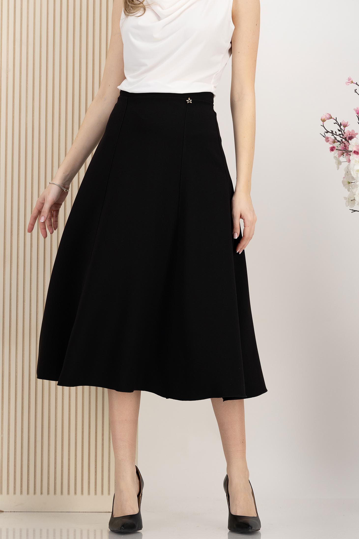 StarShinerS crno suknja midi tkanine cloche 1 - StarShinerS.hr