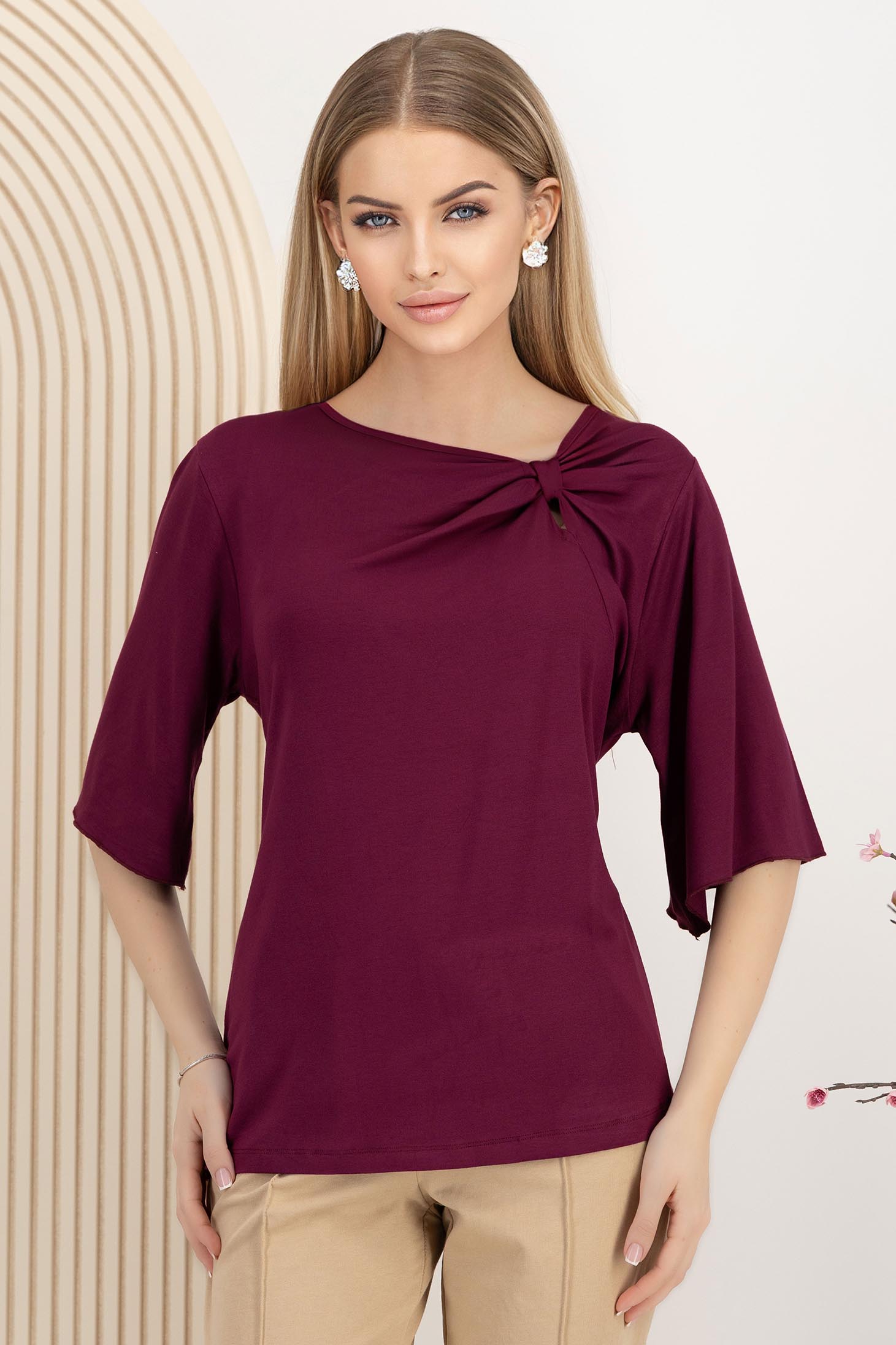 Burgundy női blúz lycra bő szabású 1 - StarShinerS.hu