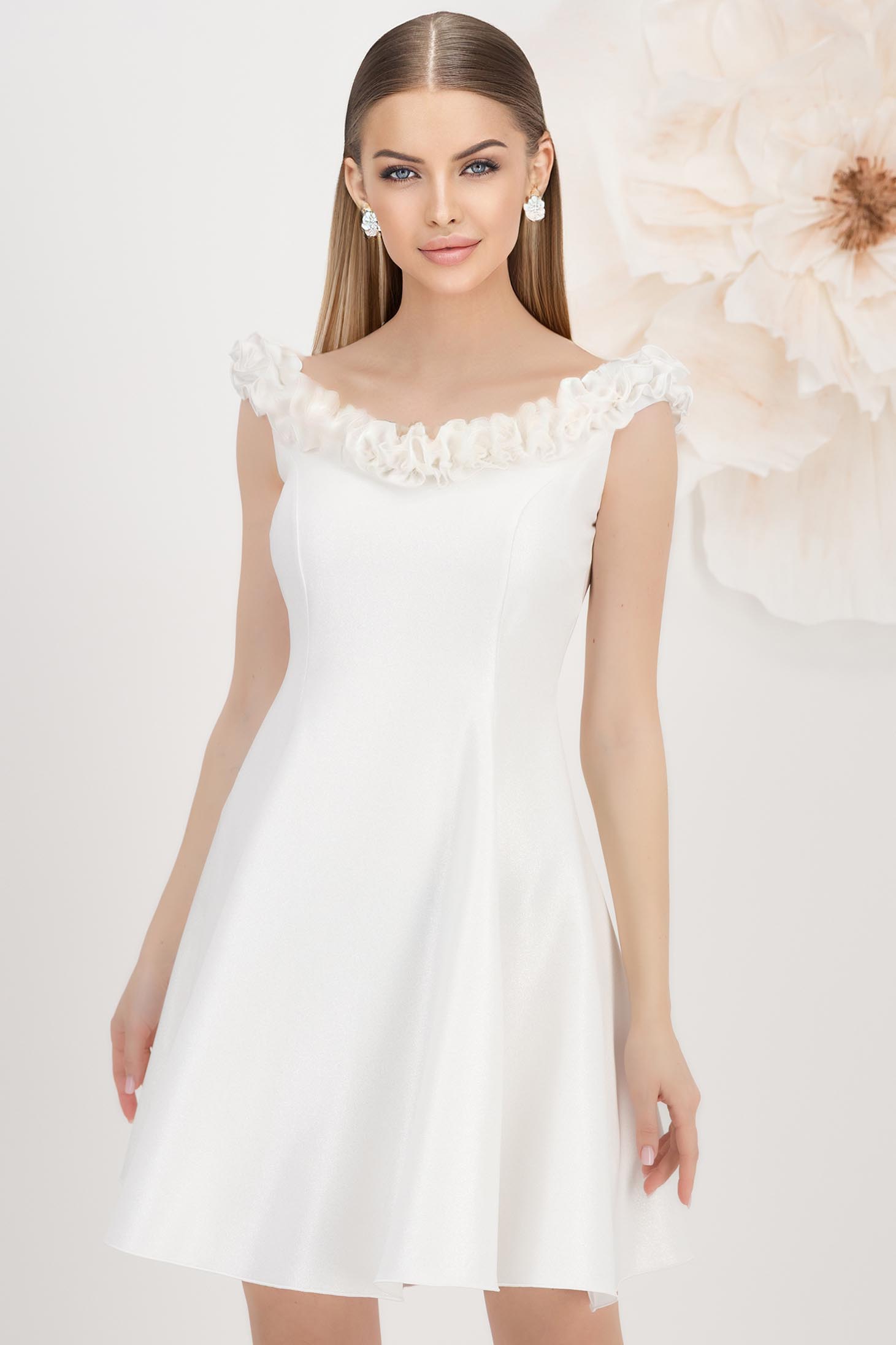 StarShinerS ivory haljina kratak tkanine cloche 1 - StarShinerS.hr