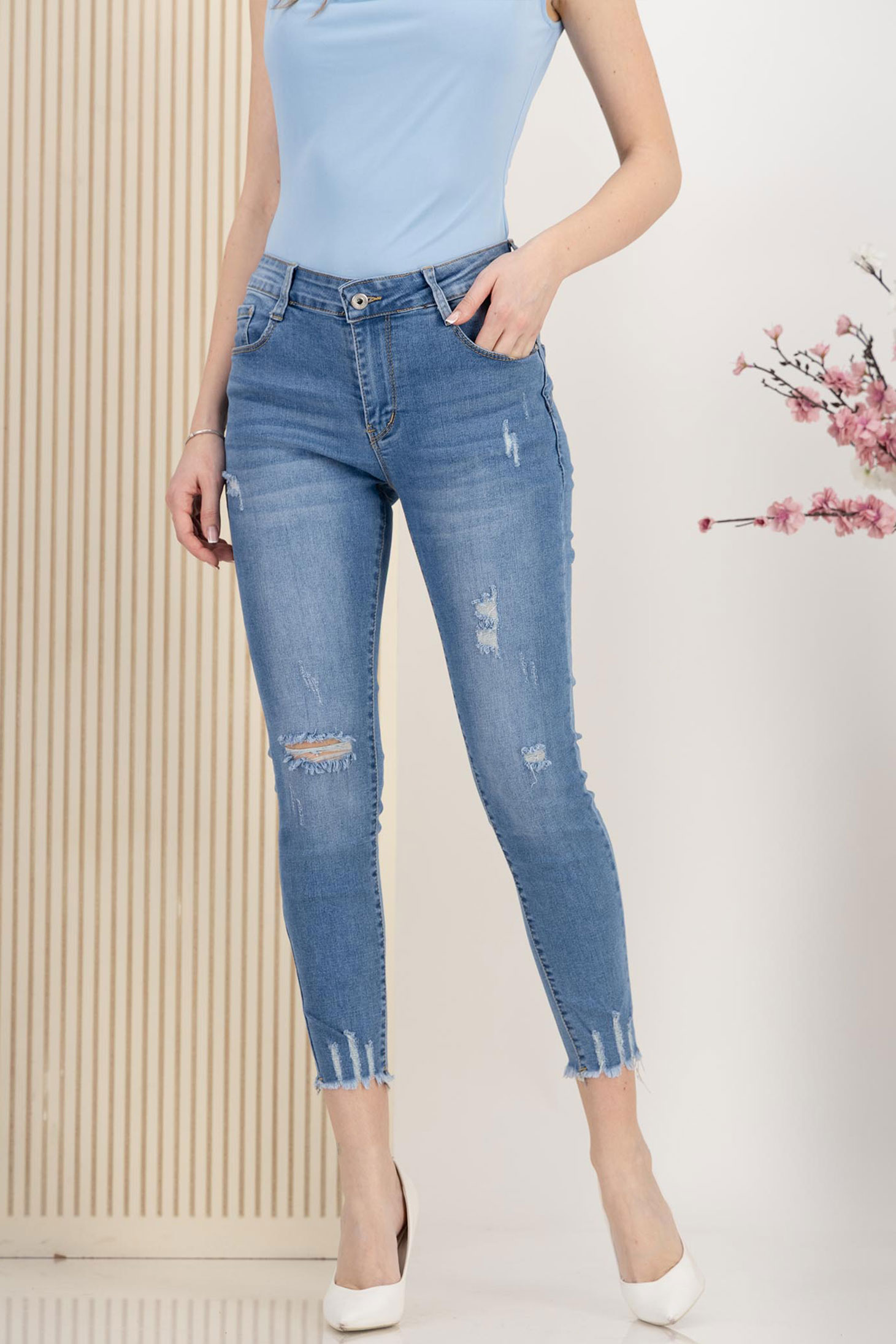 Kék farmer hosszú skinny 1 - StarShinerS.hu