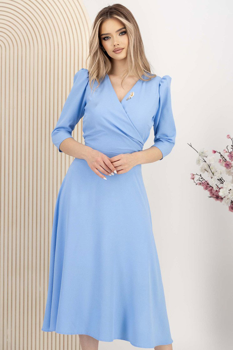 Kék ruha - StarShinerS midi harang georgette 1 - StarShinerS.hu