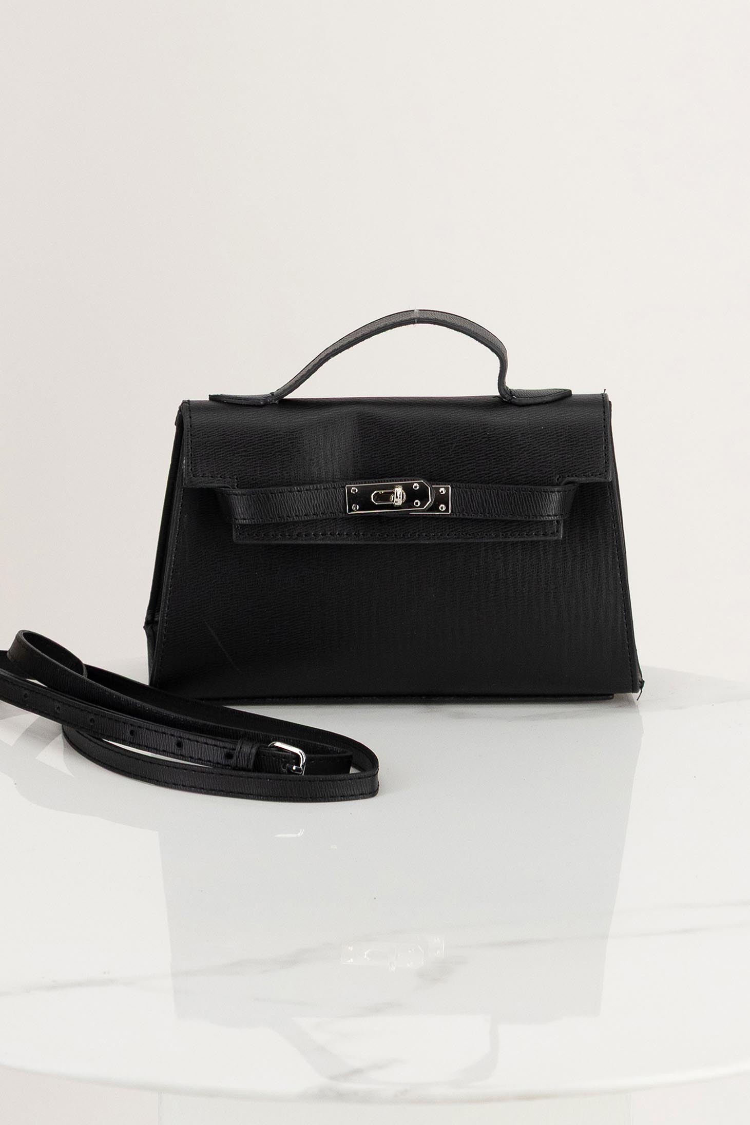 Geanta dama din piele ecologica neagra 1 - StarShinerS.ro