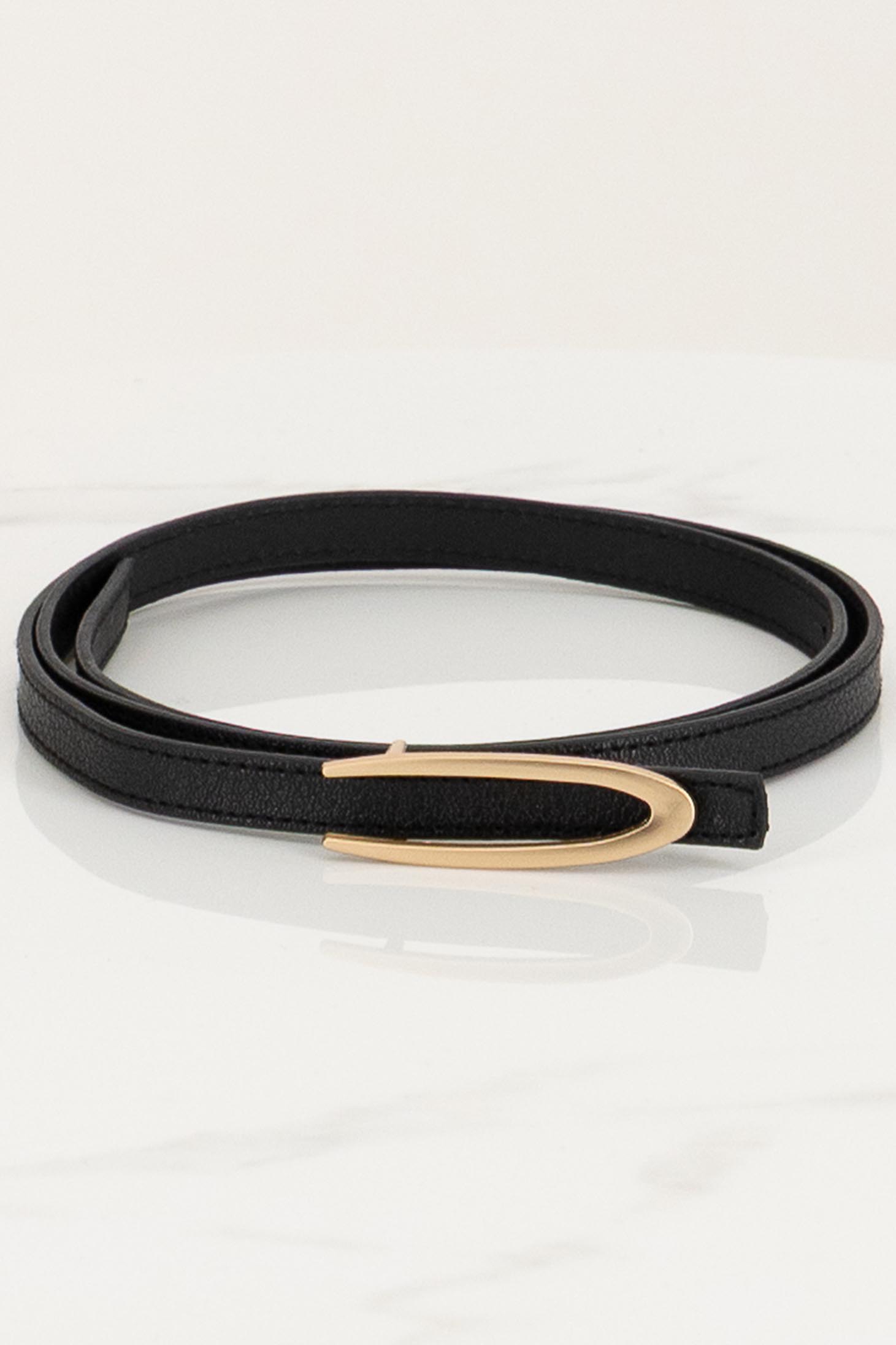 Curea din piele ecologica neagra cu catarama decorativa 1 - StarShinerS.ro