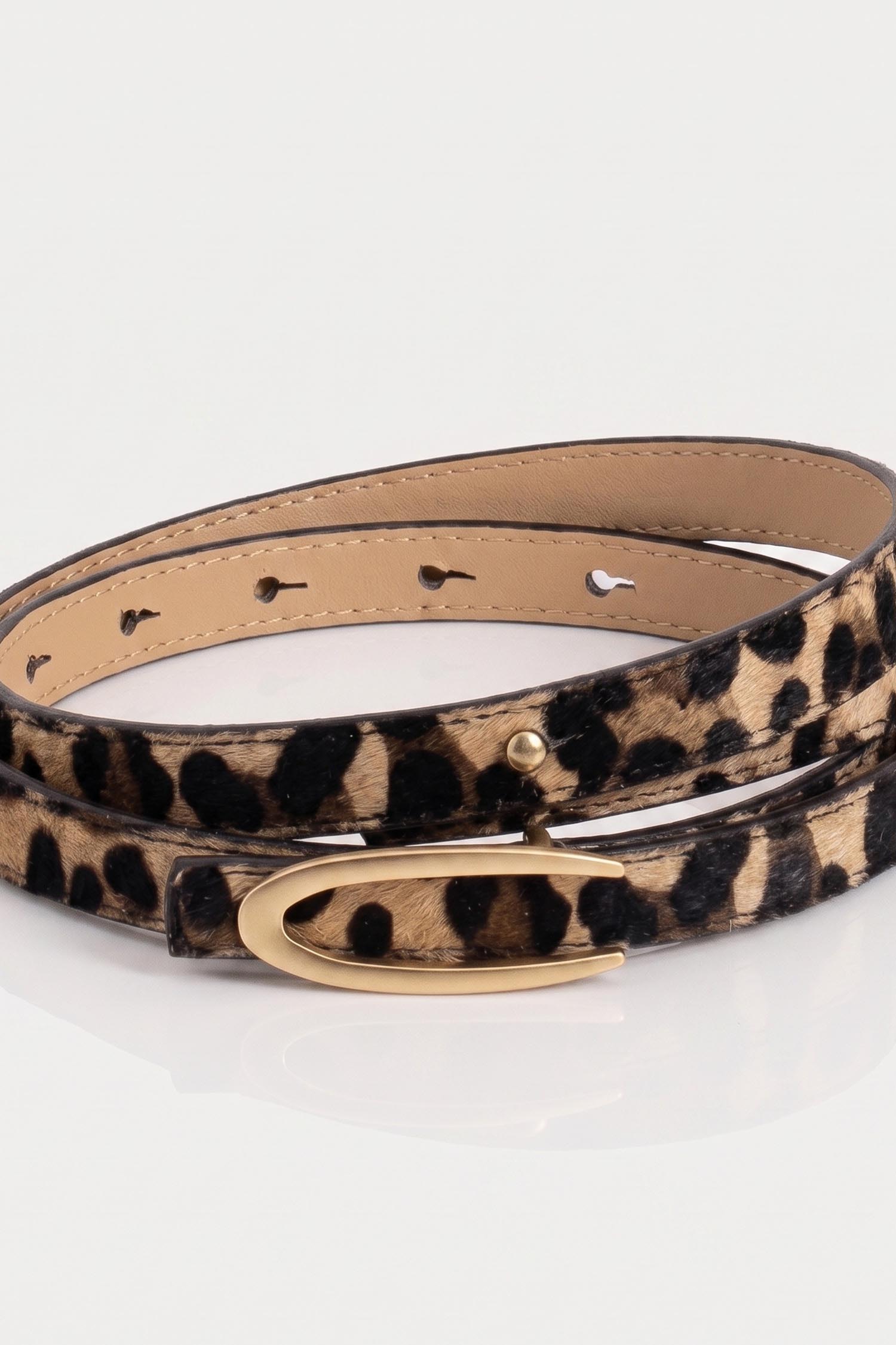 Curea din piele ecologica maro cu imprimeu animalier 1 - StarShinerS.ro