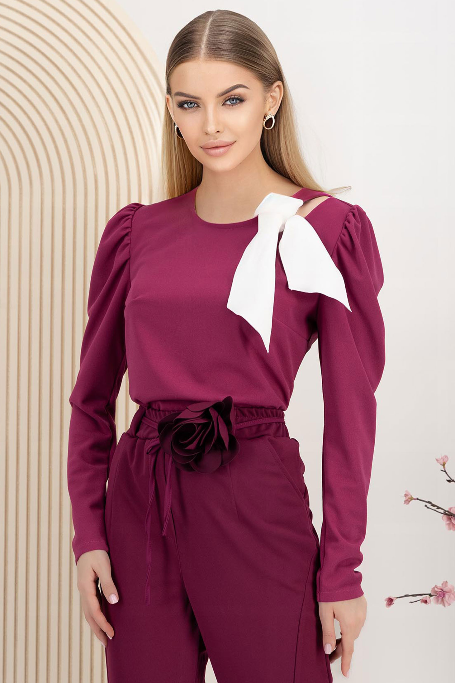 StarShinerS malina bluza za žene krep širok 1 - StarShinerS.hr