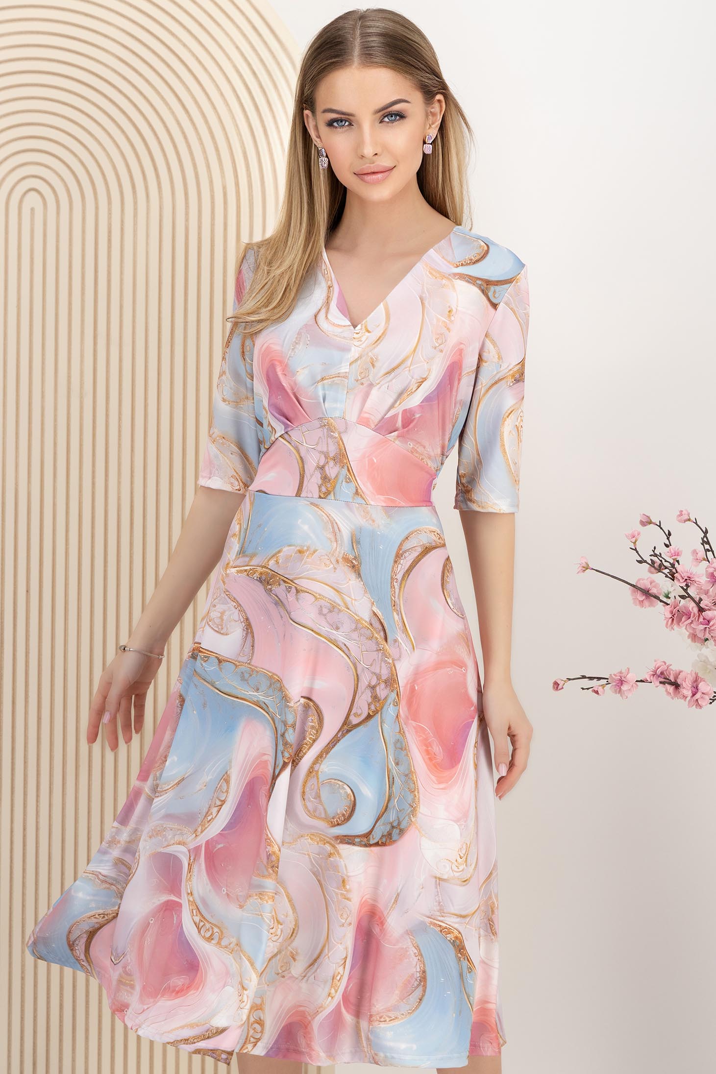Roza haljina midi cloche 1 - StarShinerS.hr