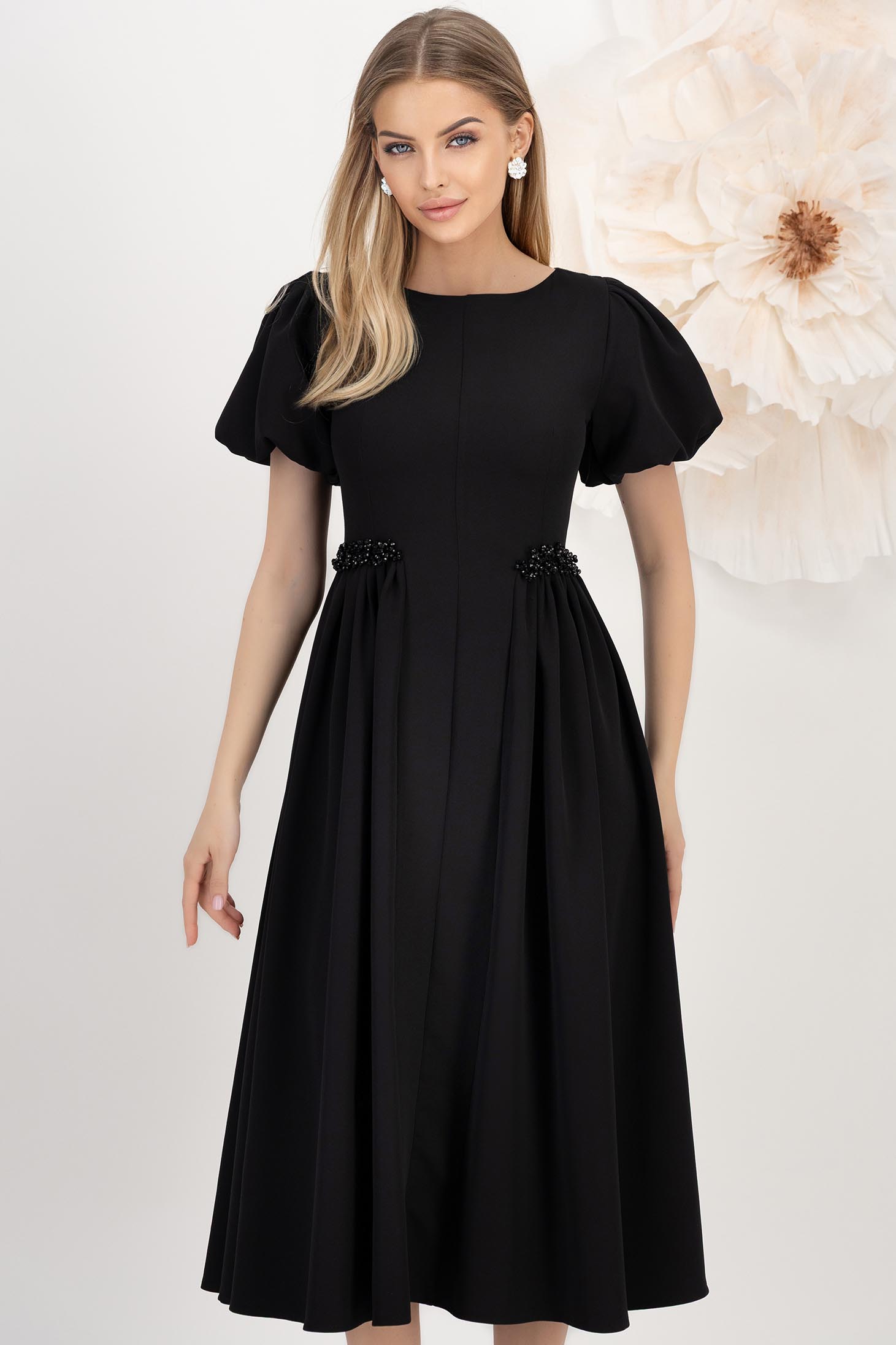 StarShinerS crno haljina midi tkanine cloche 1 - StarShinerS.hr