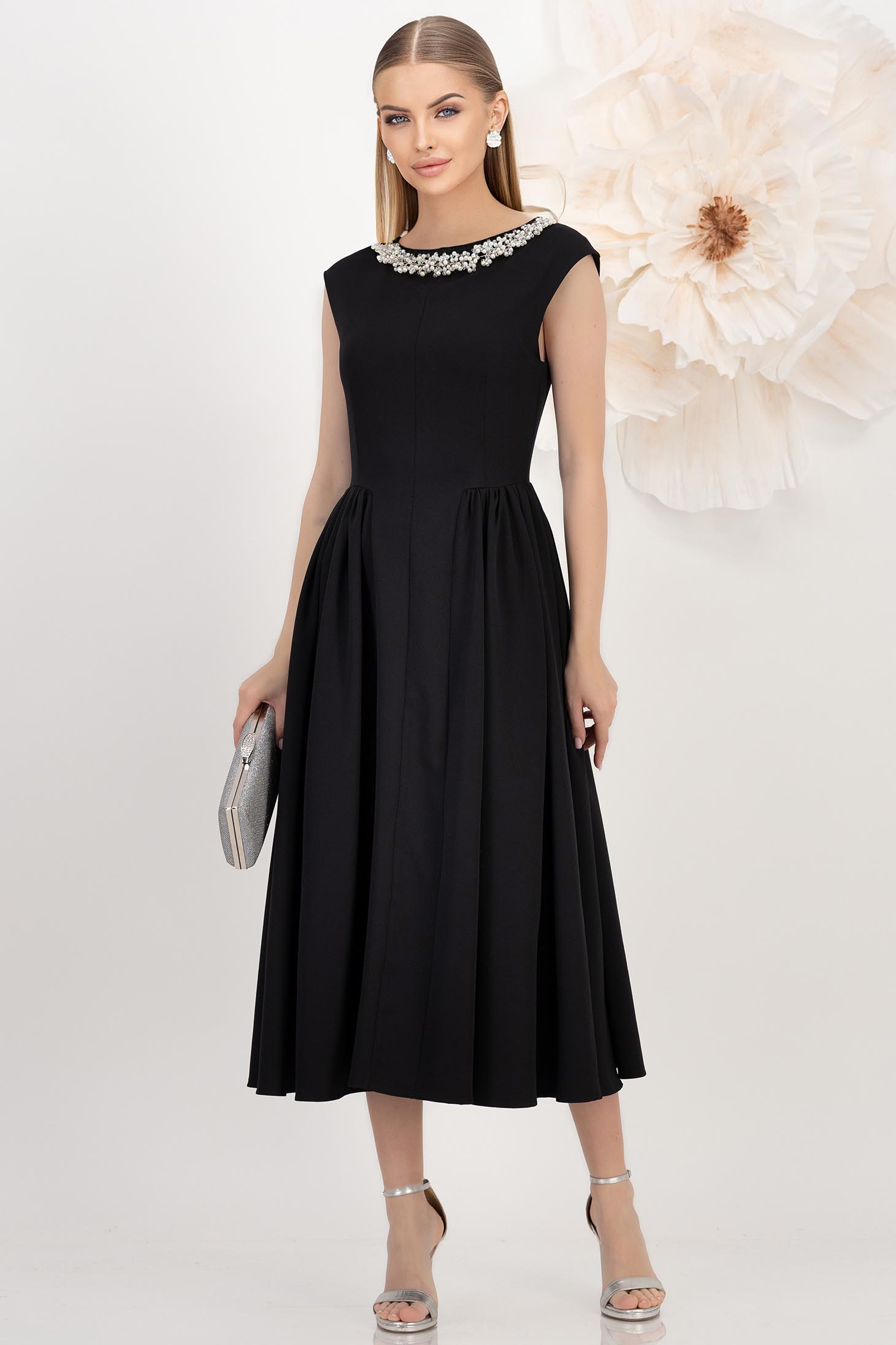 StarShinerS crno haljina tkanine midi cloche 1 - StarShinerS.hr