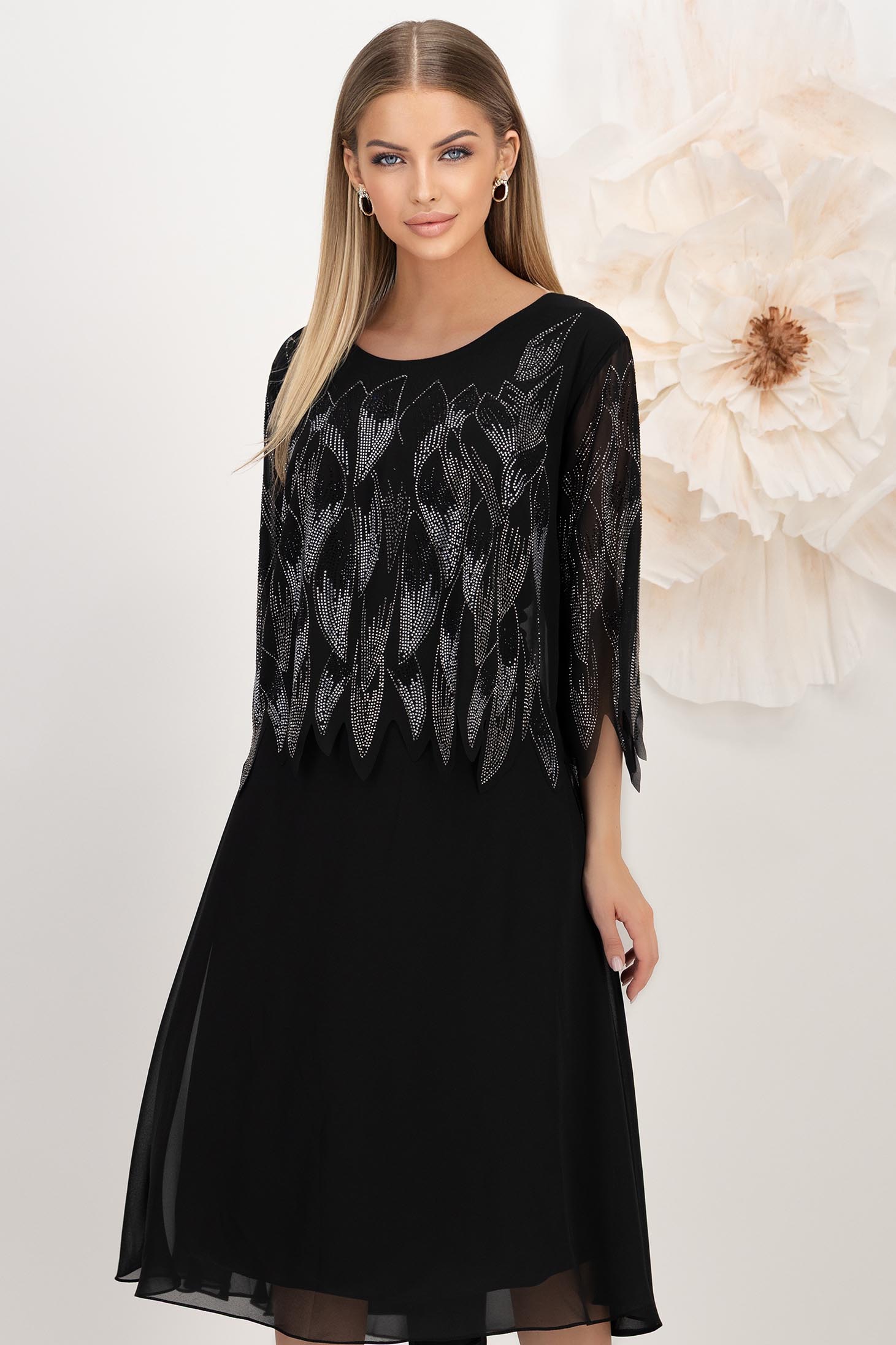 Crno haljina midi cloche veo 1 - StarShinerS.hr