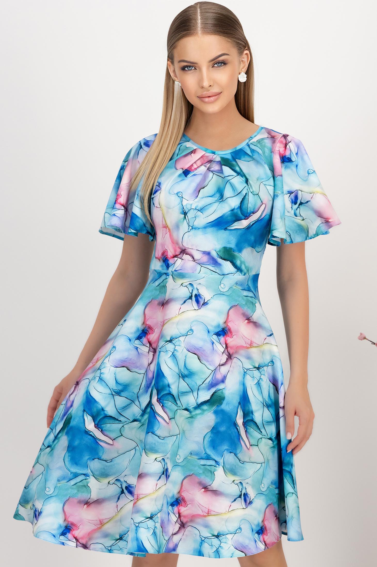 StarShinerS plava haljina tkanine midi cloche 1 - StarShinerS.hr