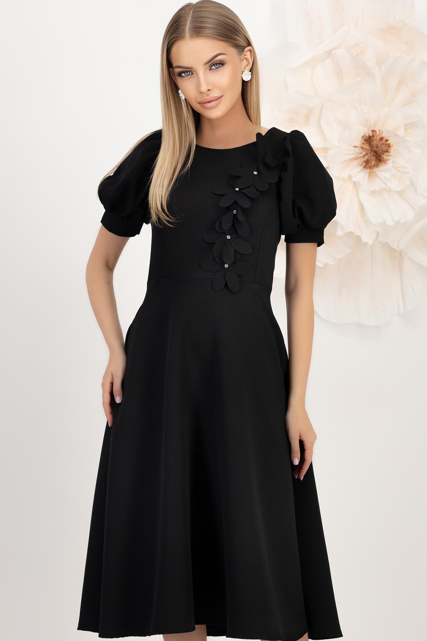 StarShinerS midi tkanine cloche crno haljina 1 - StarShinerS.hr
