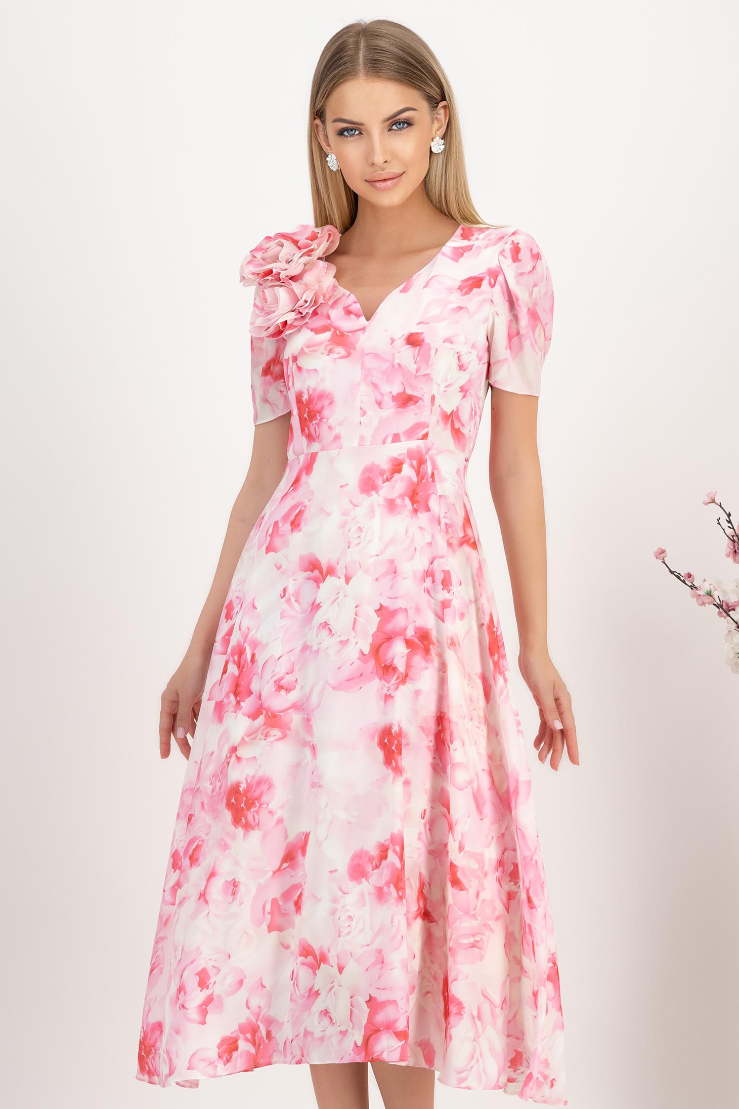 Pink ruha - StarShinerS muszlin midi harang 1 - StarShinerS.hu