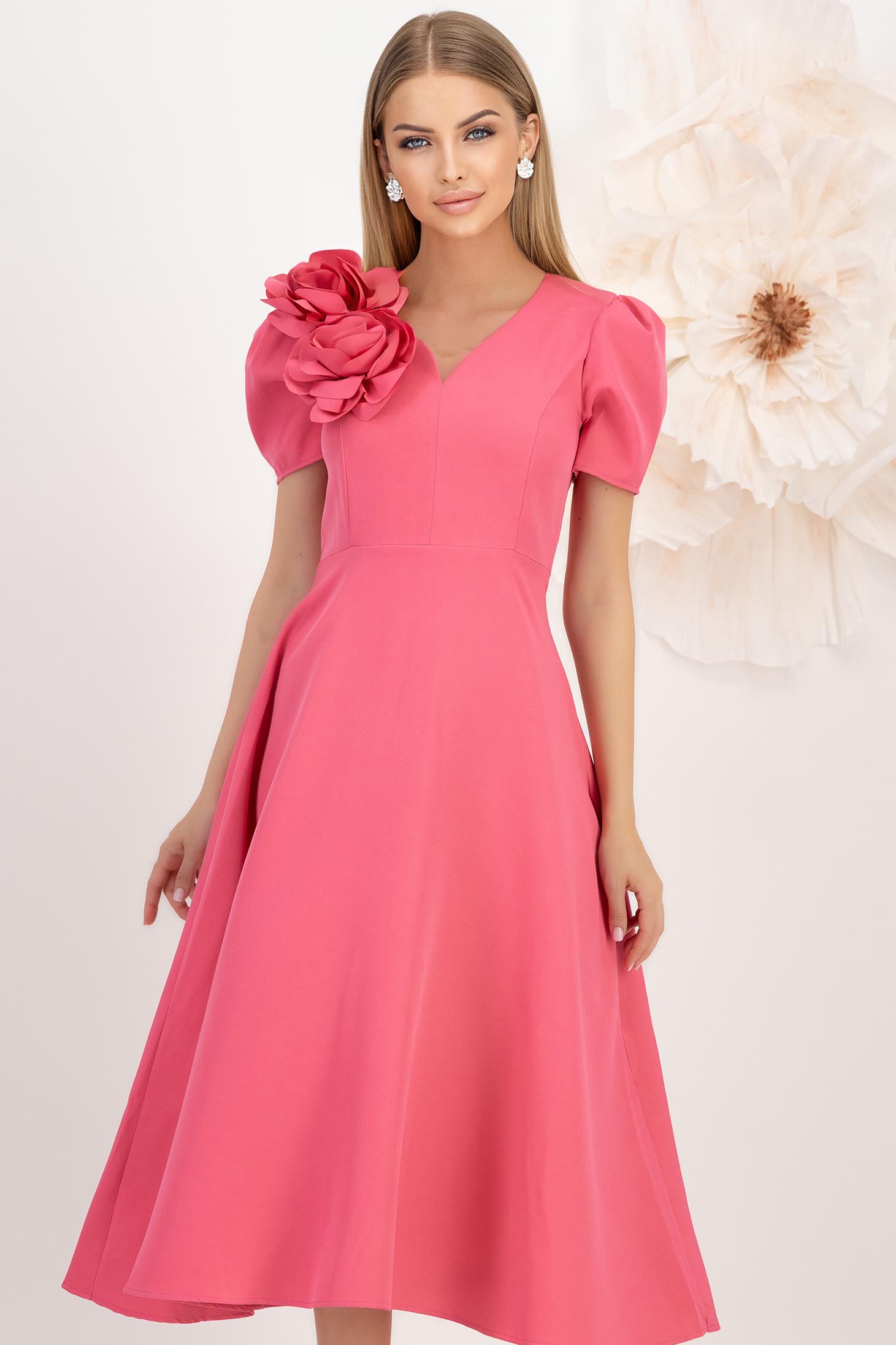 StarShinerS roza haljina tkanine midi cloche 1 - StarShinerS.hr
