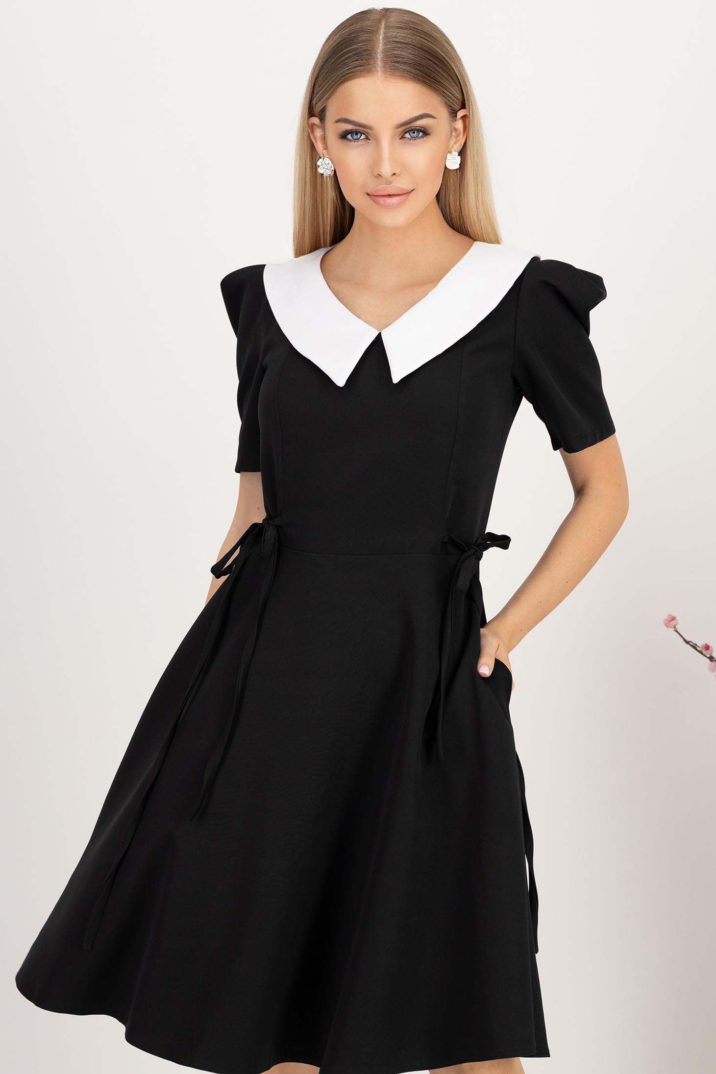 StarShinerS crno haljina midi cloche tkanine 1 - StarShinerS.hr