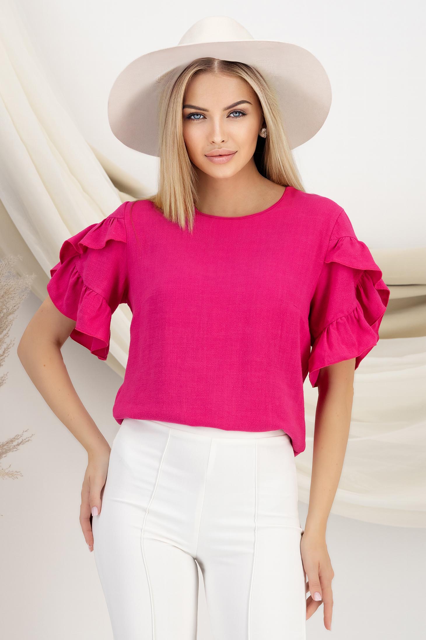 Pink női top - StarShinerS viszkóz 1 - StarShinerS.hu