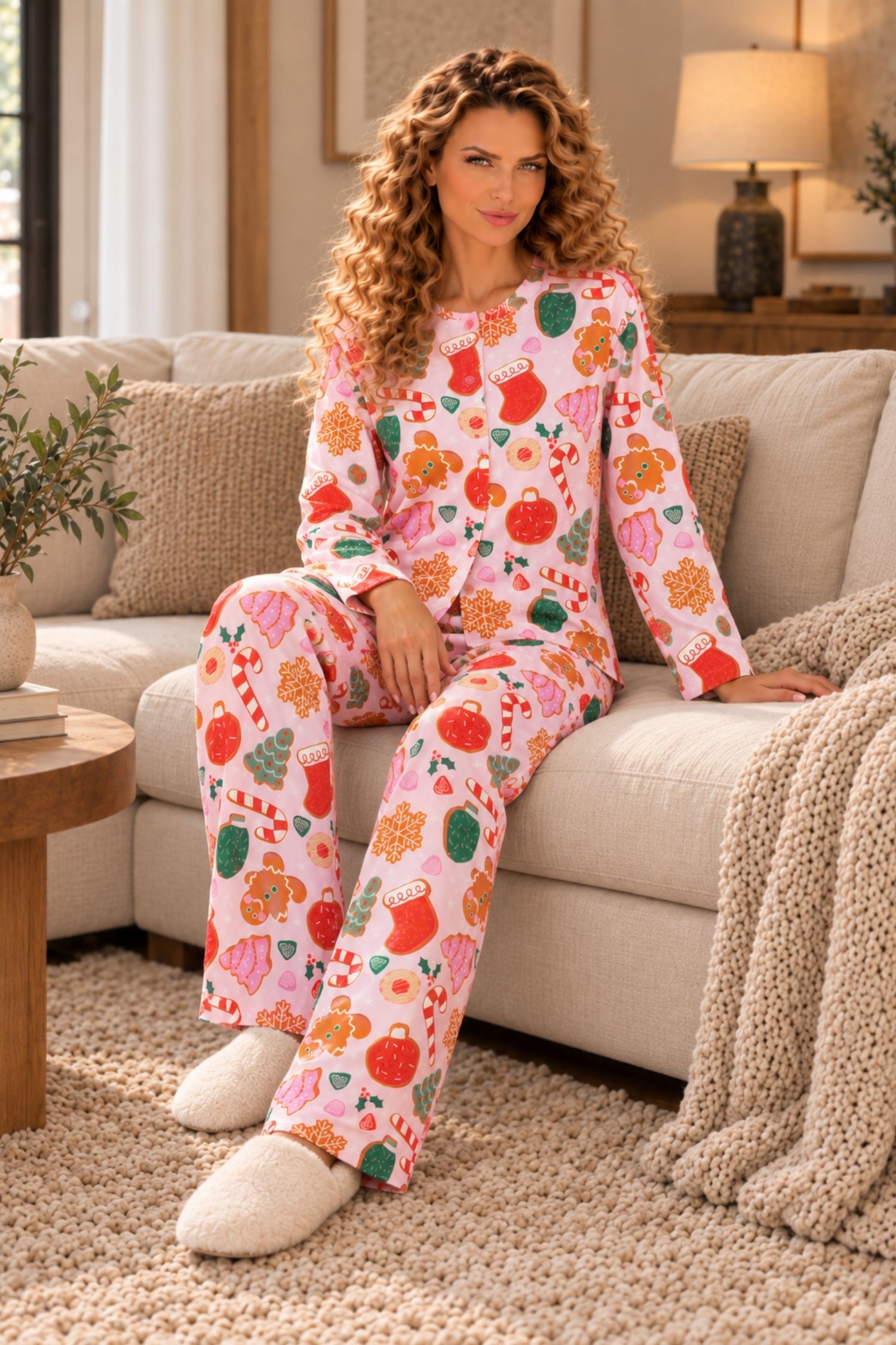 Pijama roz din material fin la atingere maxi 1 - StarShinerS.ro