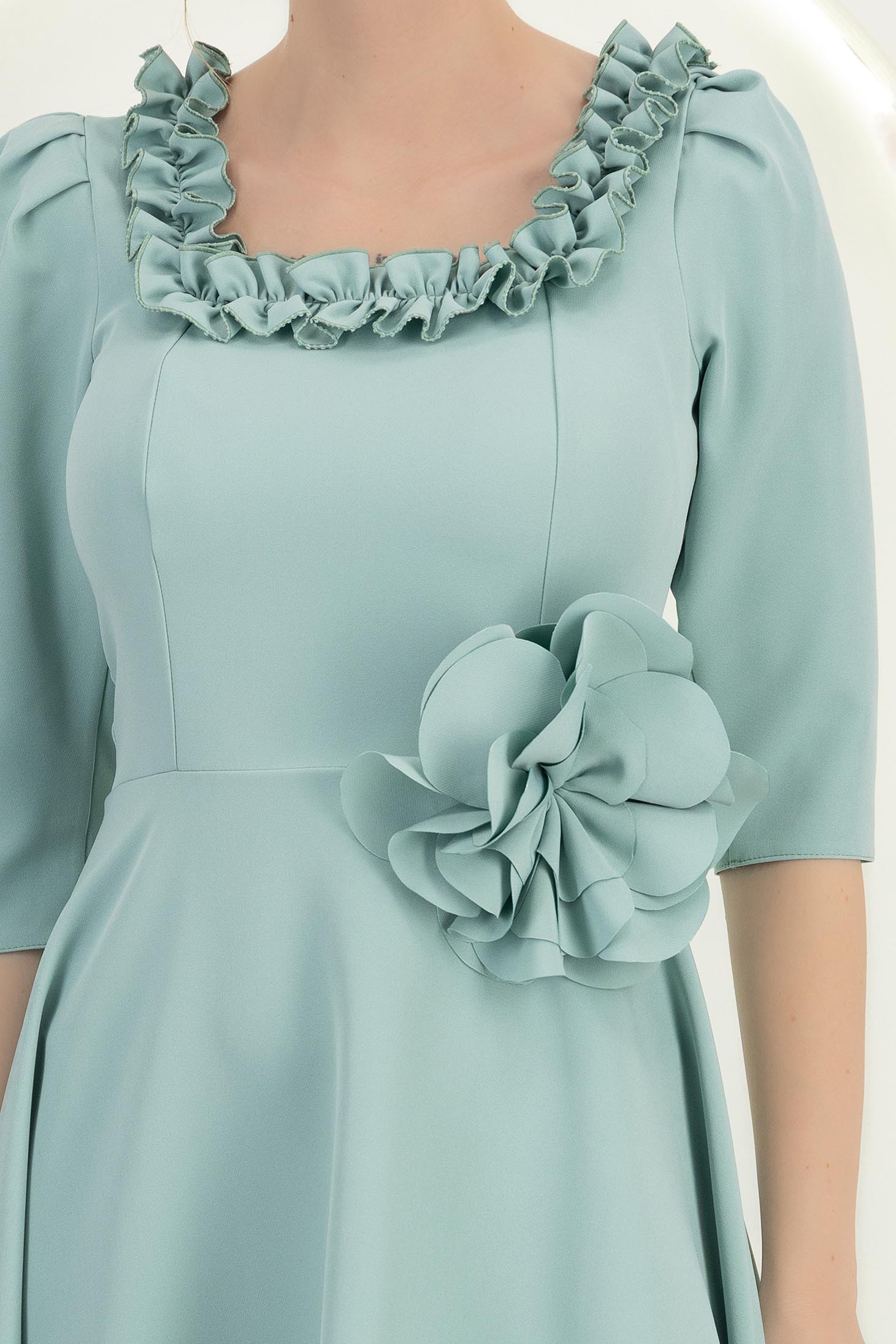 Brosa florala maxi din stofa elastica mint - StarShinerS 1 - StarShinerS.ro