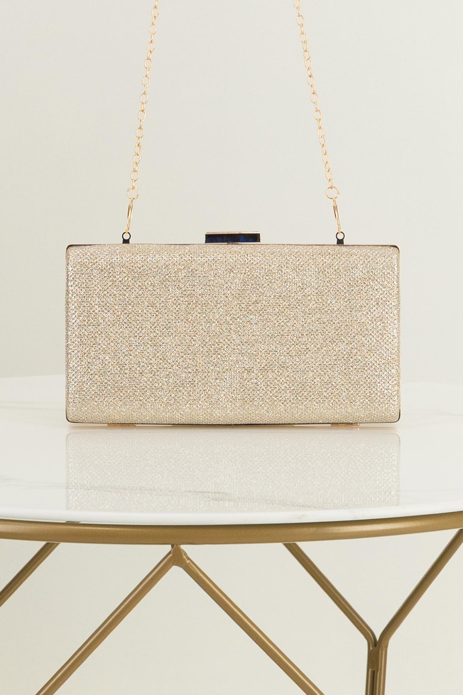 Geanta dama aurie tip clutch cu sclipici 1 - StarShinerS.ro