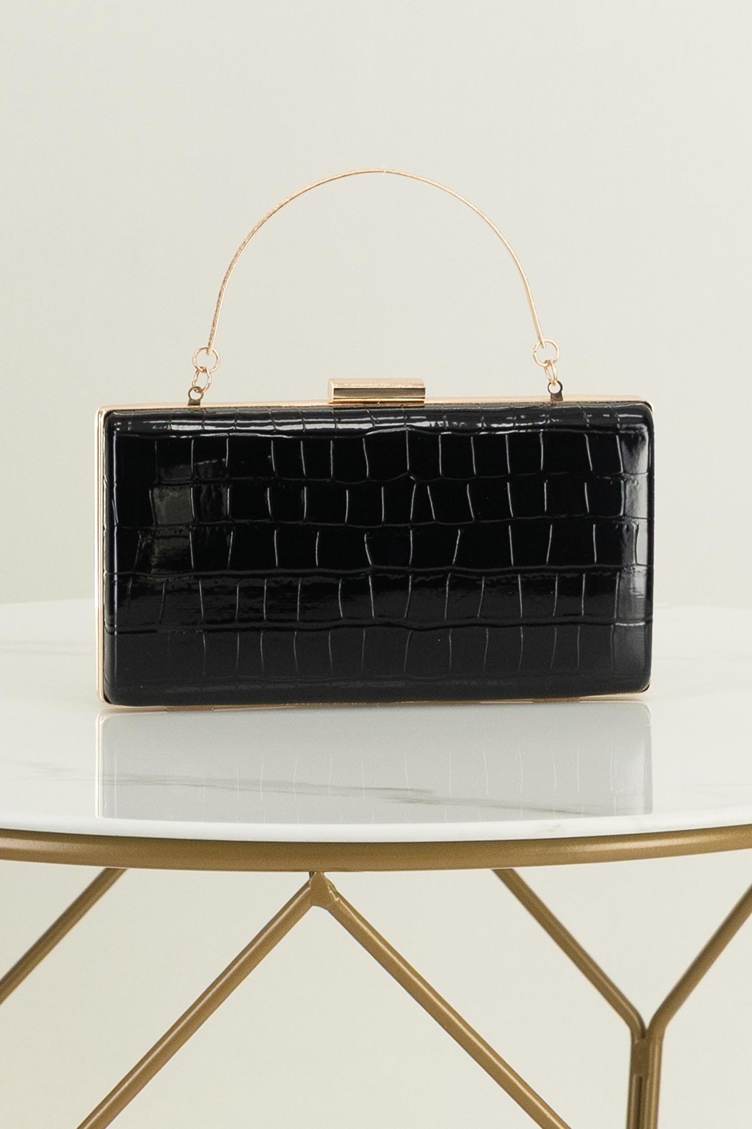 Geanta dama tip clutch din piele ecologica neagra 1 - StarShinerS.ro