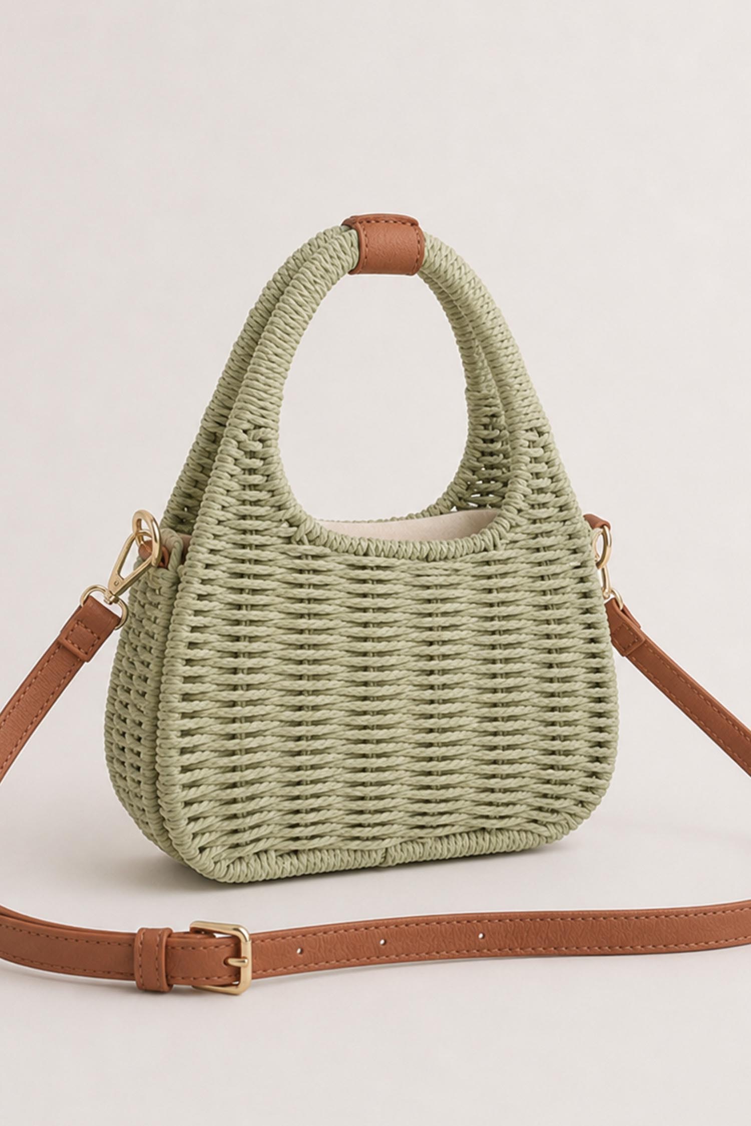 Geanta dama impletita din rayon verde 1 - StarShinerS.ro
