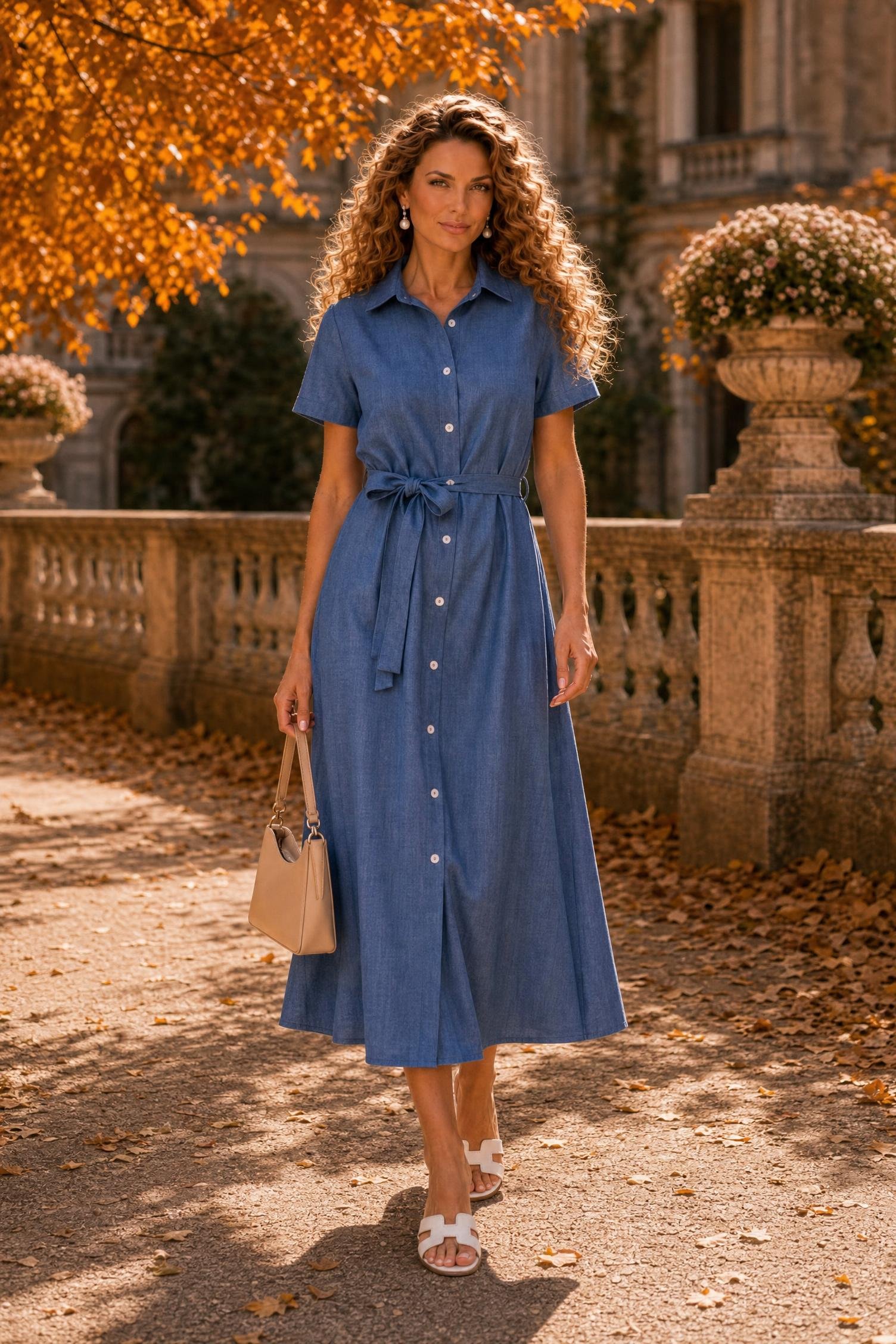 Rochie bleumarin din viscoza lung drept 1 - StarShinerS.ro