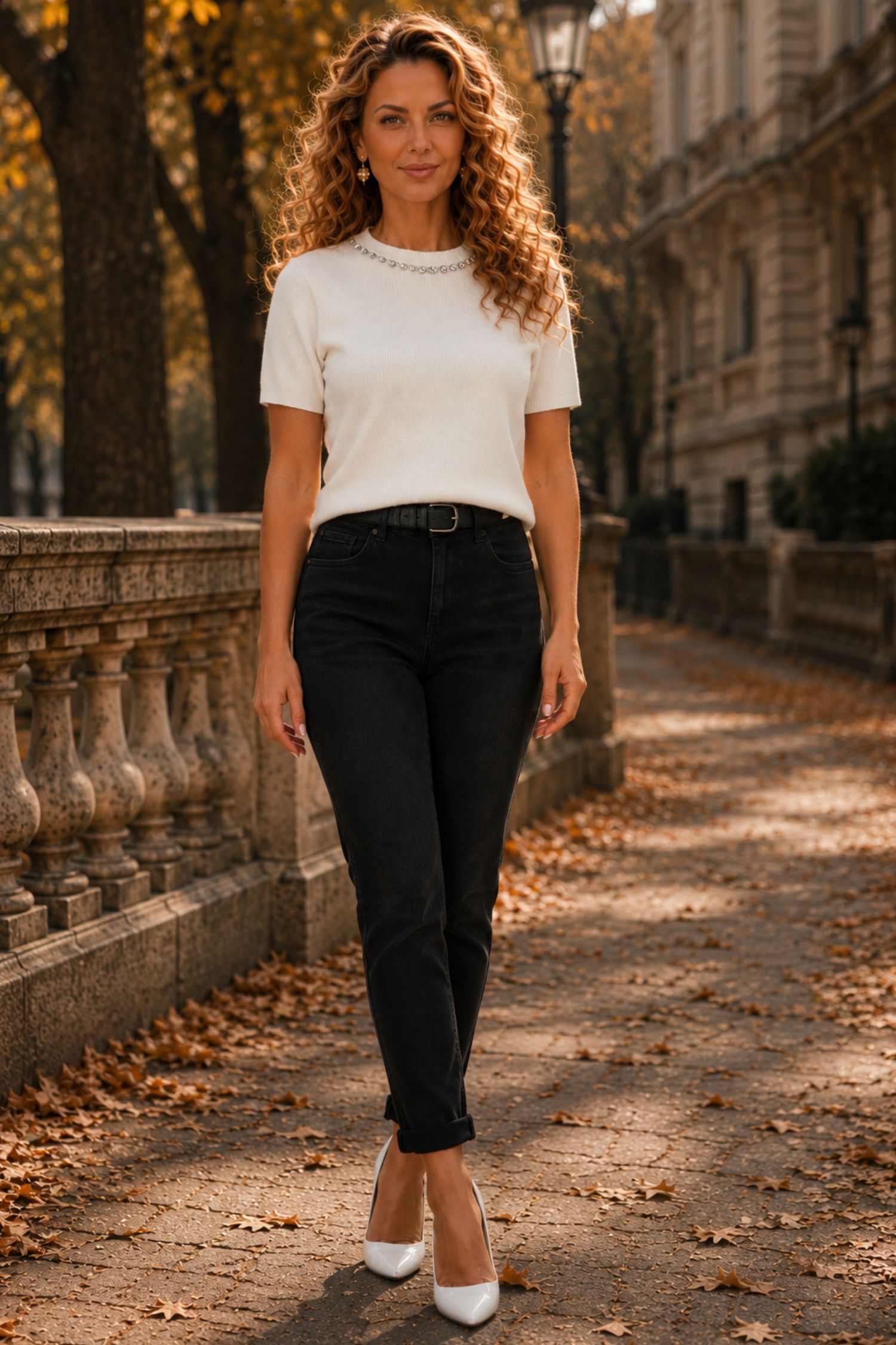 Blugi negri skinny cu accesoriu tip curea 1 - StarShinerS.ro