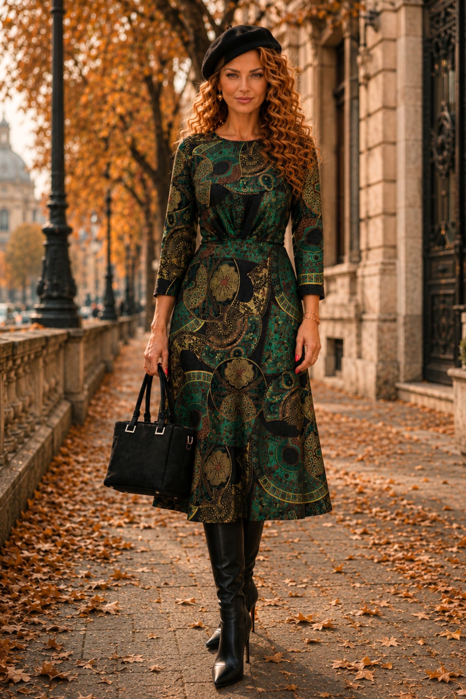 Rochie din jersey verde midi in clos - StarShinerS 1 - StarShinerS.ro