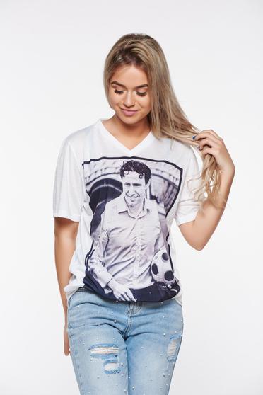 Ana Radu white t-shirt casual cotton flared