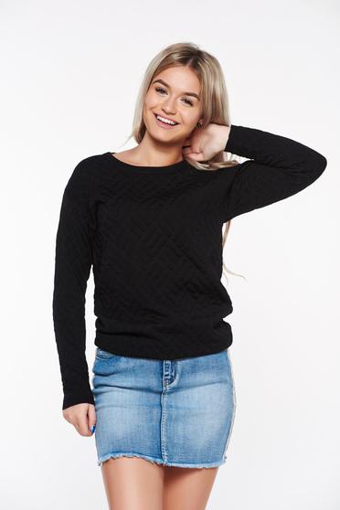 Top Secret black casual sweater slightly elastic fabric with easy cut