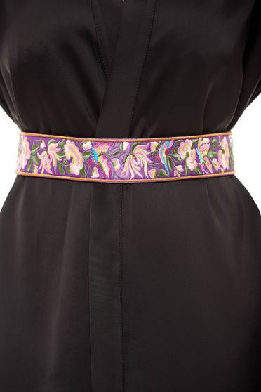 StarShinerS purple belt embroidered with floral prints