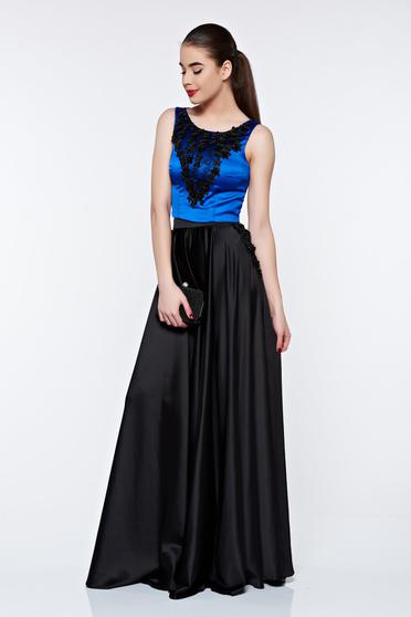 LaDonna blue set occasional with satin fabric texture with pockets