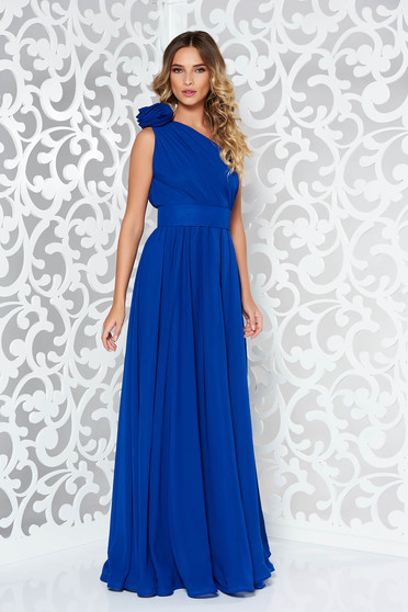 Occasional Ana Radu blue voile fabric one shoulder dress