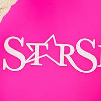 Geanta dama de plaja roz cu imprimeu cu scris - StarShinerS