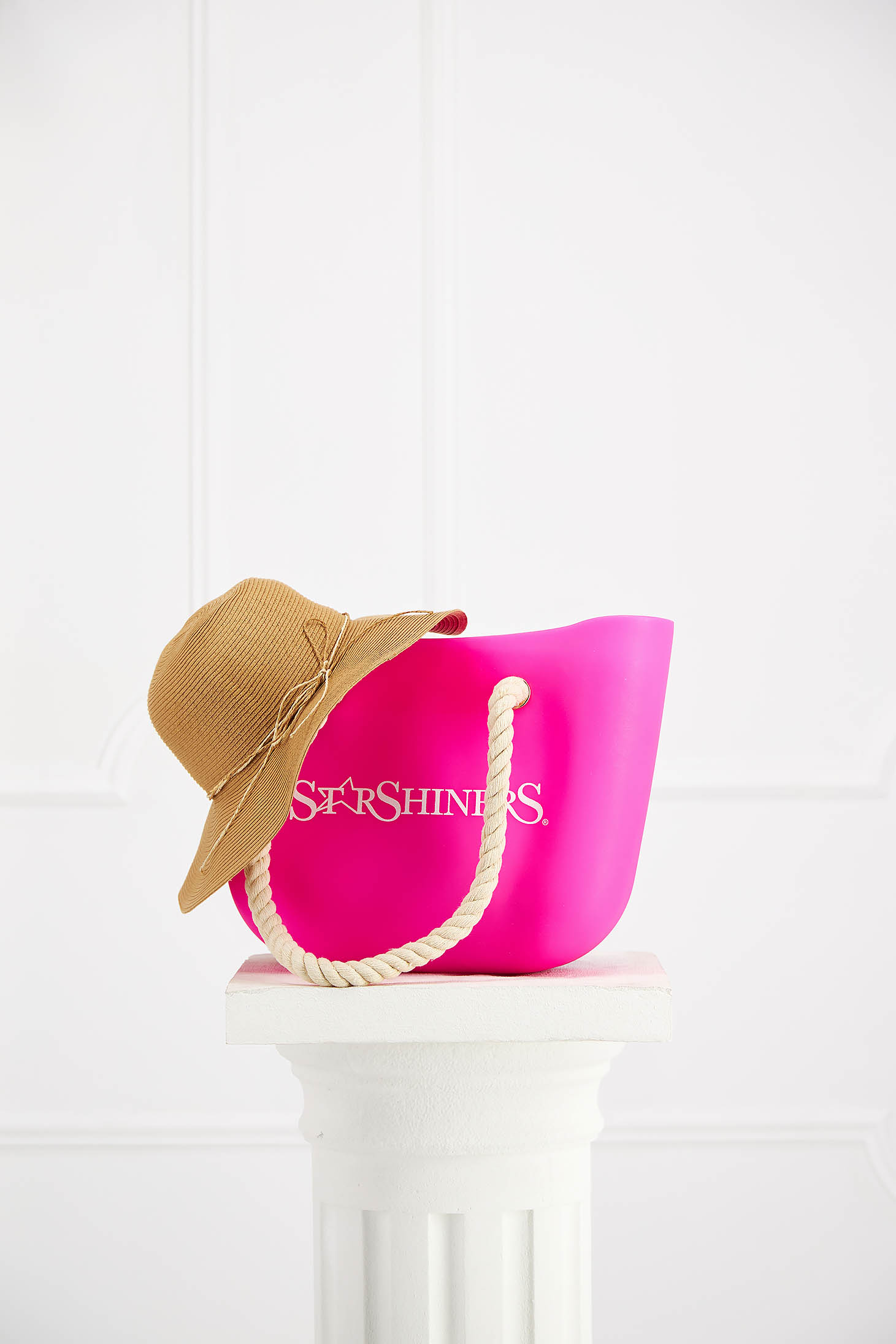 Pink Ladies Beach Bag with Printed Writing - StarShinerS