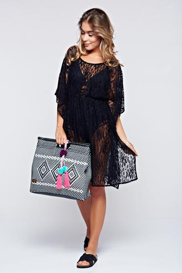 StarShinerS black beach wear laced easy cut dress