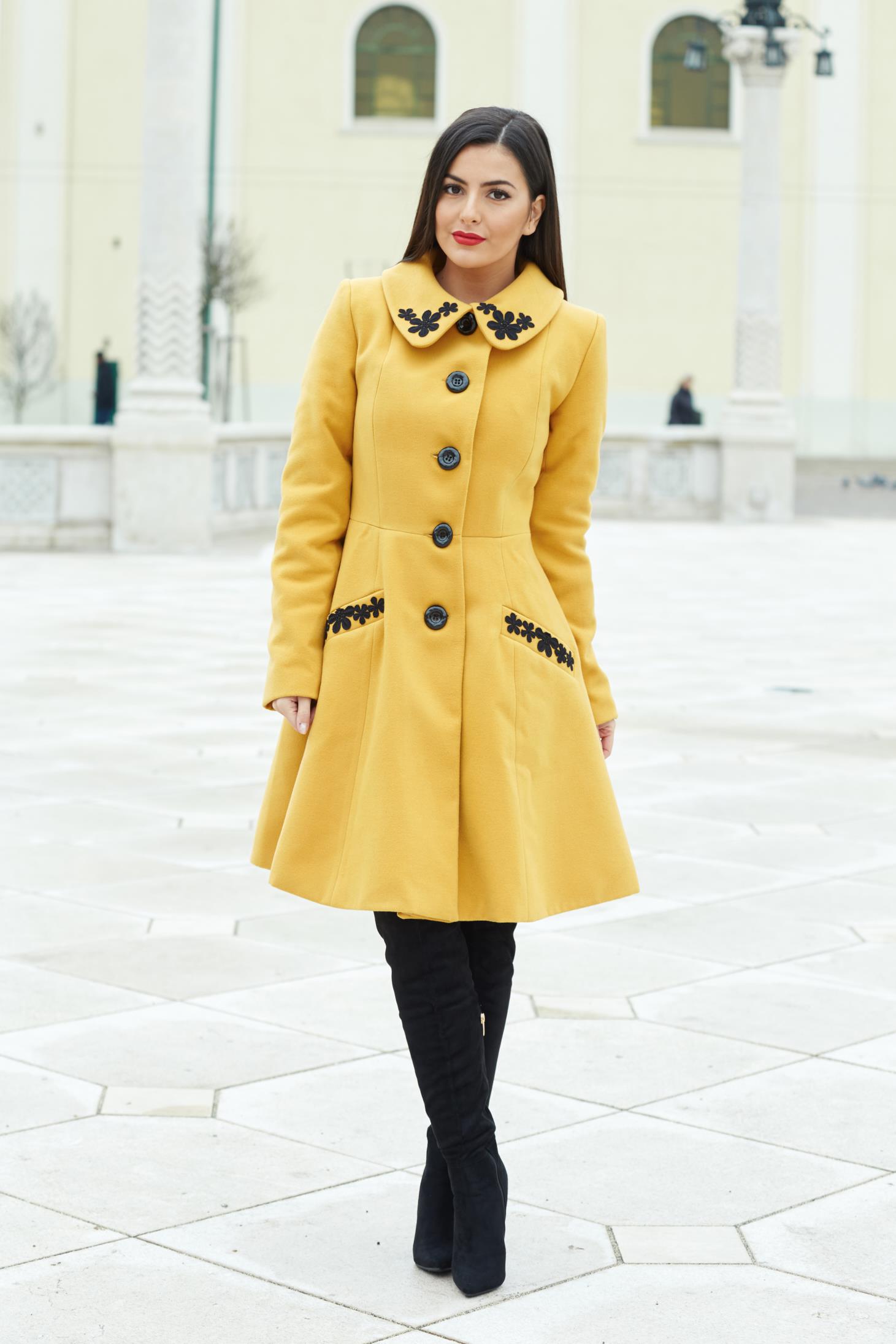 Yellow coat deals women