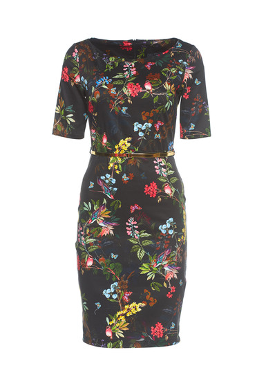 PrettyGirl Floral Joy Black Dress