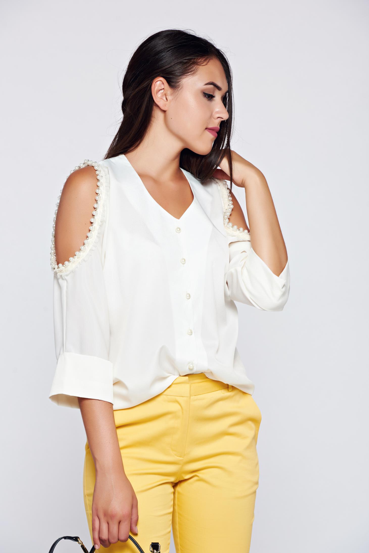 Pearl Embellished Yellow Shirt