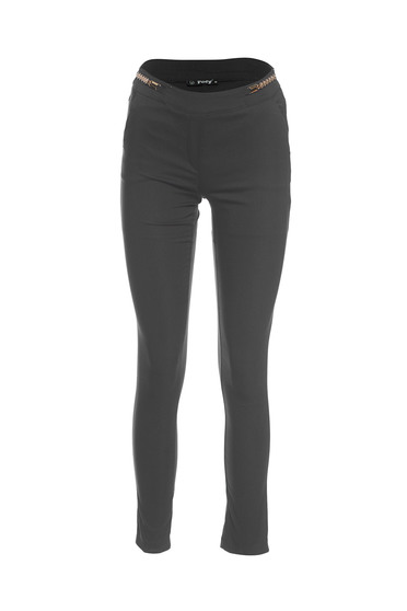 Fofy office black straight trousers with medium waist