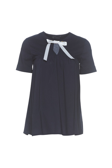 PrettyGirl darkblue easy cut cotton women`s blouse